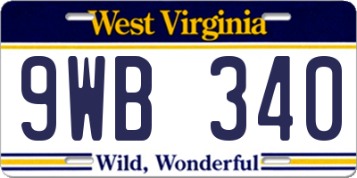 WV license plate 9WB340