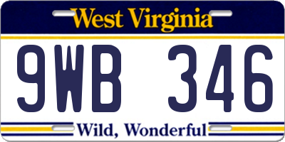 WV license plate 9WB346
