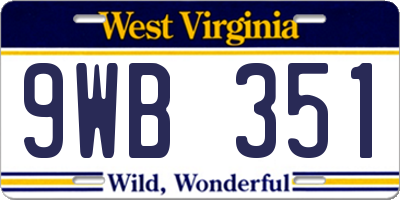 WV license plate 9WB351