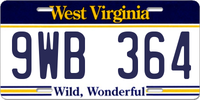 WV license plate 9WB364