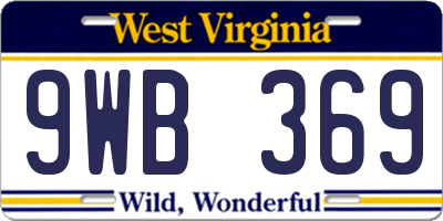 WV license plate 9WB369