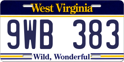 WV license plate 9WB383