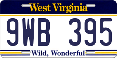 WV license plate 9WB395