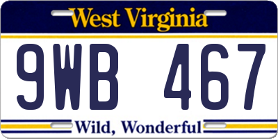 WV license plate 9WB467