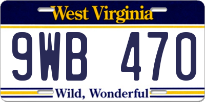 WV license plate 9WB470