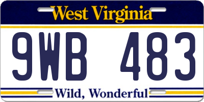 WV license plate 9WB483