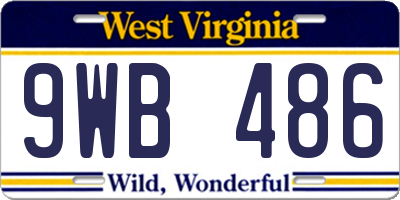 WV license plate 9WB486