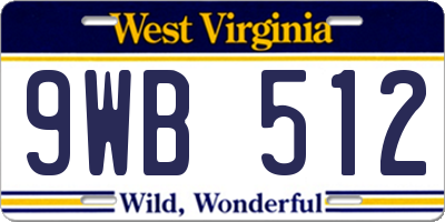 WV license plate 9WB512