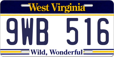 WV license plate 9WB516