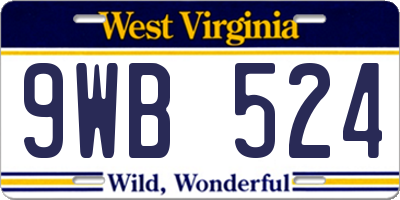 WV license plate 9WB524