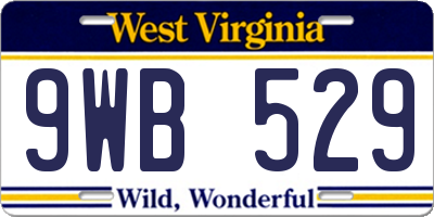 WV license plate 9WB529