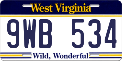 WV license plate 9WB534
