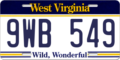 WV license plate 9WB549
