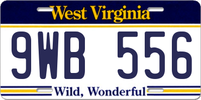 WV license plate 9WB556