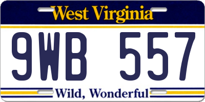 WV license plate 9WB557