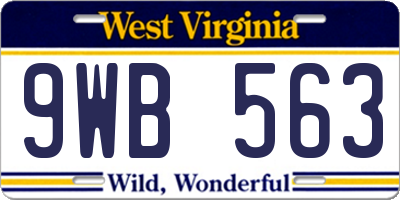 WV license plate 9WB563