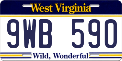 WV license plate 9WB590