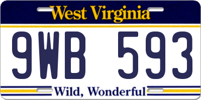 WV license plate 9WB593