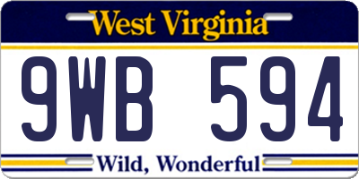 WV license plate 9WB594