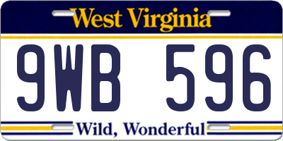 WV license plate 9WB596
