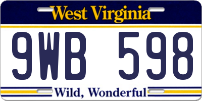 WV license plate 9WB598