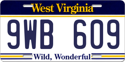 WV license plate 9WB609
