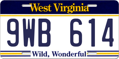WV license plate 9WB614