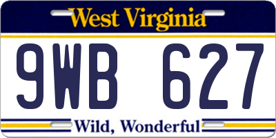 WV license plate 9WB627