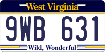 WV license plate 9WB631
