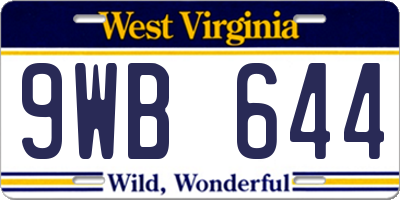 WV license plate 9WB644