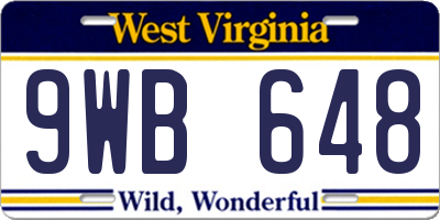 WV license plate 9WB648
