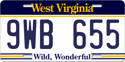 WV license plate 9WB655