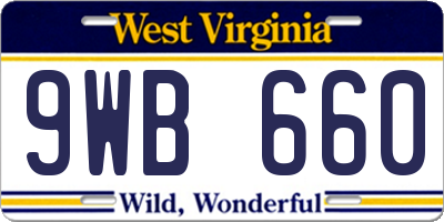 WV license plate 9WB660