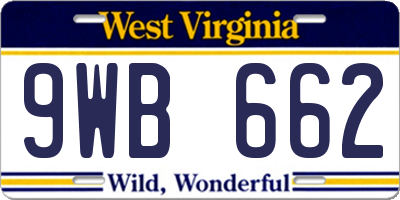 WV license plate 9WB662