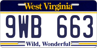 WV license plate 9WB663