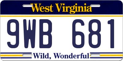 WV license plate 9WB681