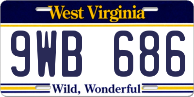 WV license plate 9WB686