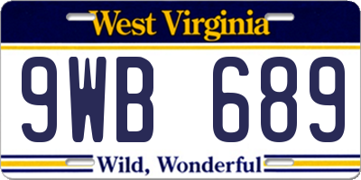 WV license plate 9WB689