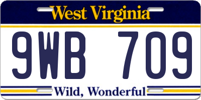 WV license plate 9WB709