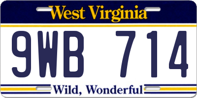 WV license plate 9WB714