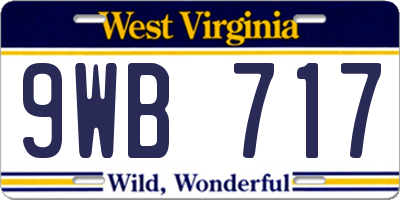 WV license plate 9WB717