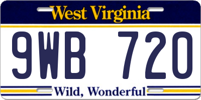 WV license plate 9WB720