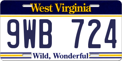WV license plate 9WB724