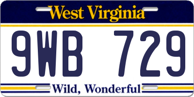 WV license plate 9WB729