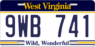 WV license plate 9WB741