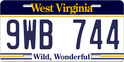 WV license plate 9WB744