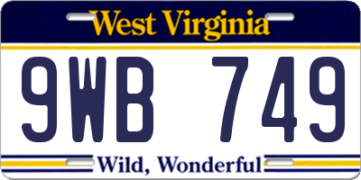 WV license plate 9WB749