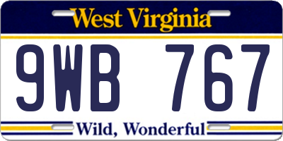 WV license plate 9WB767