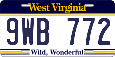 WV license plate 9WB772