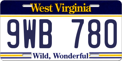 WV license plate 9WB780